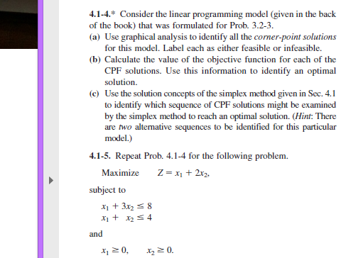 Solved 4.1-4.* Consider The Linear Programming Model (given | Chegg.com