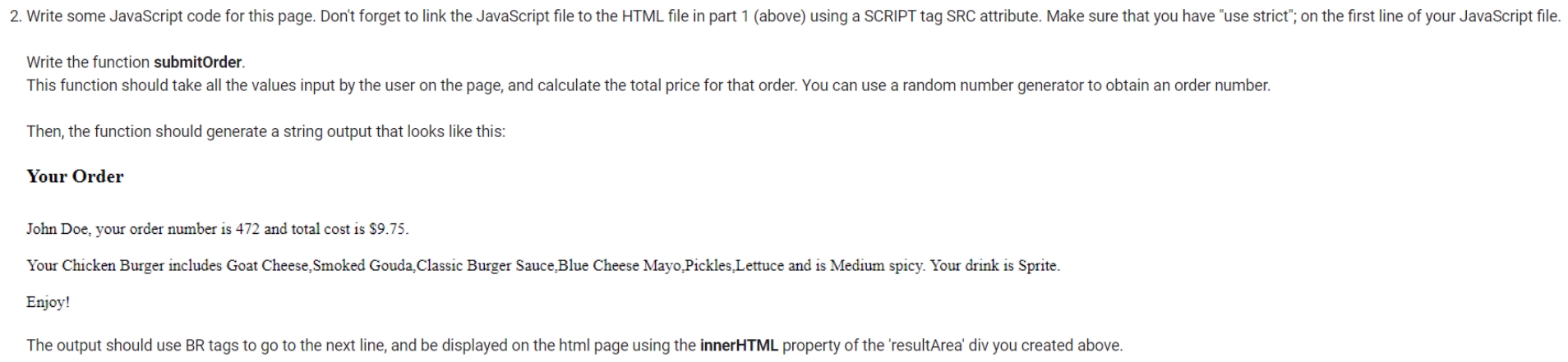 Solved 2. Write some JavaScript code for this page. Don't | Chegg.com