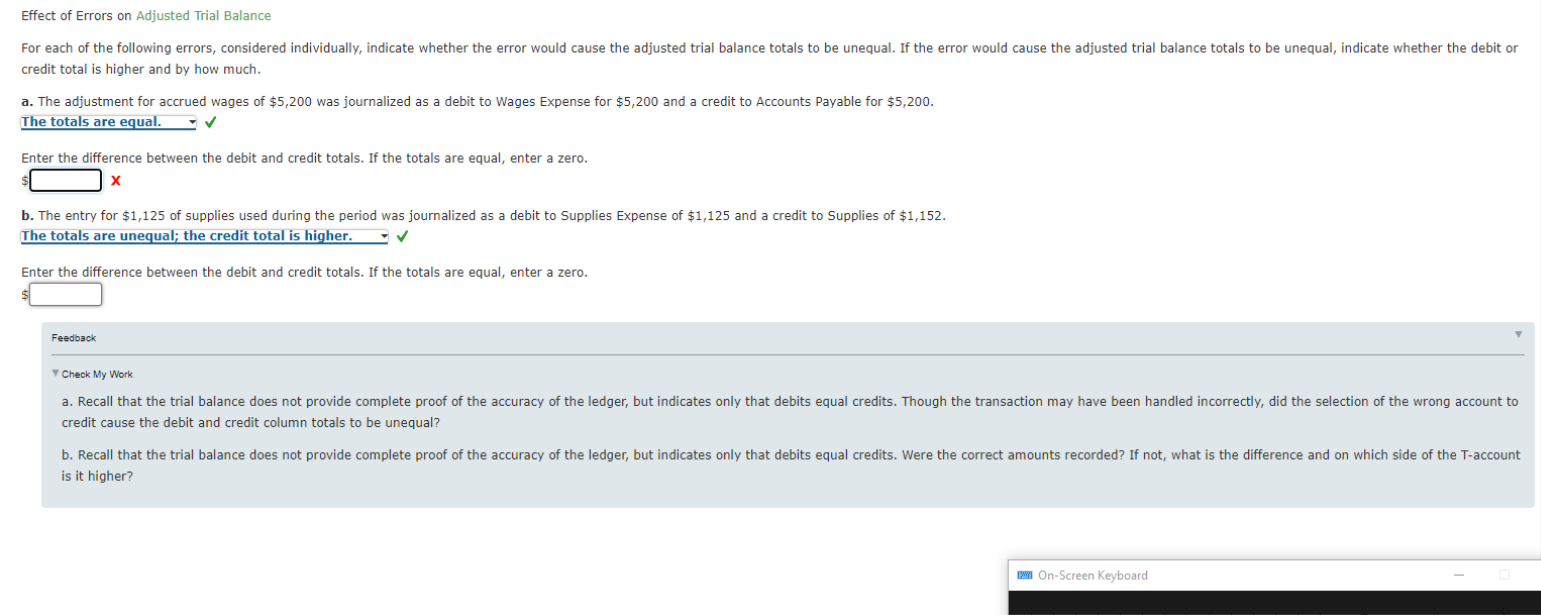Solved Effect of Errors on Adjusted Trial Balance For each | Chegg.com