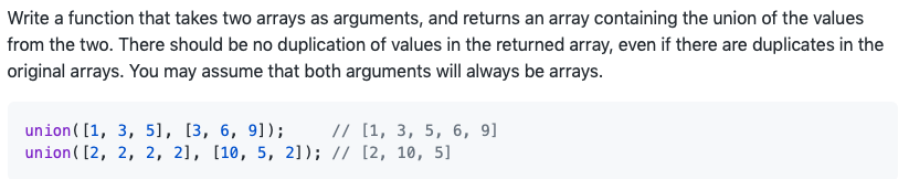 Solved Write a function that takes two arrays as arguments, | Chegg.com