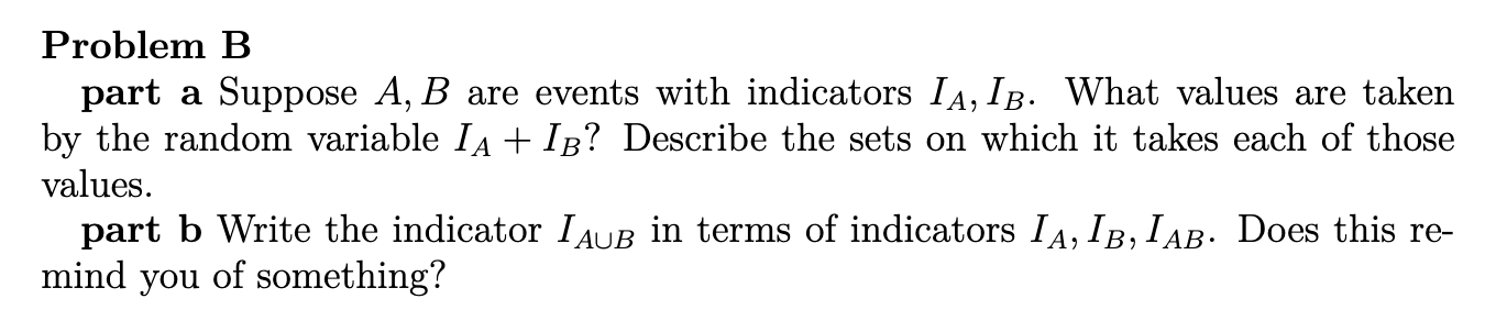 Solved Problem B Part A Suppose A,B Are Events With | Chegg.com