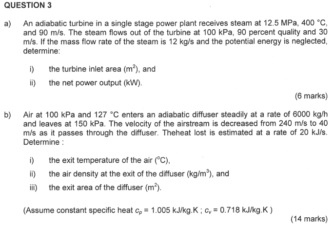 Solved THERMODYNAMICS QUESTION. PLEASE DO 3A AND 3B. I NEED