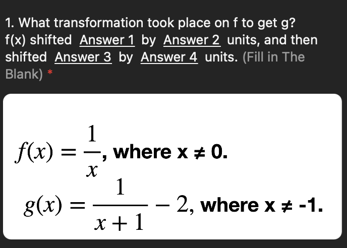 Solved What Transformation Took Place On F ï To Get G F X Chegg Solved What Transformation Took Place On F ï To Get G F X Chegg