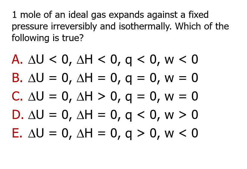 Solved 1 Mole Of An Ideal Gas Expands Against A Fixed | Chegg.com