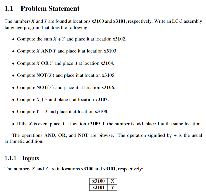Solved 1.1 Problem Statement The numbers X and Y are found | Chegg.com