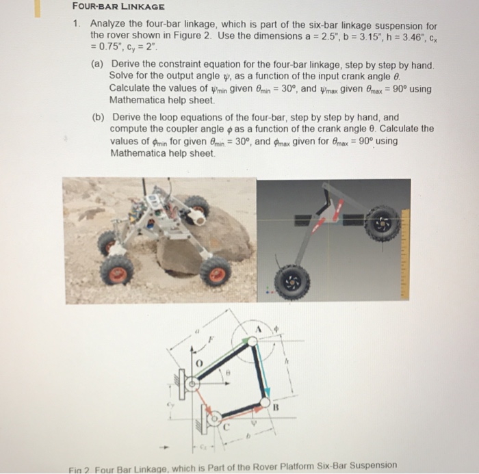 Solved FOURBAR LINKAGE Analyze the fourbar linkage, which