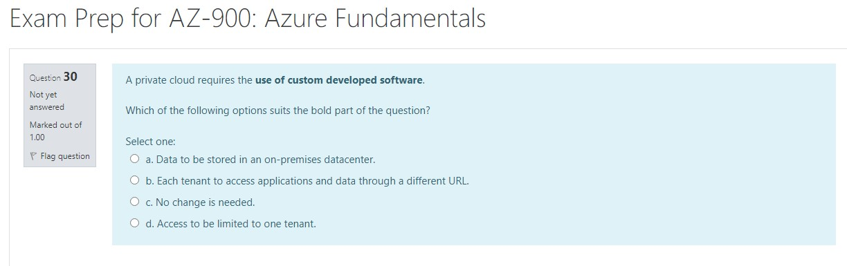 Solved Exam Prep For AZ-900: Azure Fundamentals Question 26 | Chegg.com