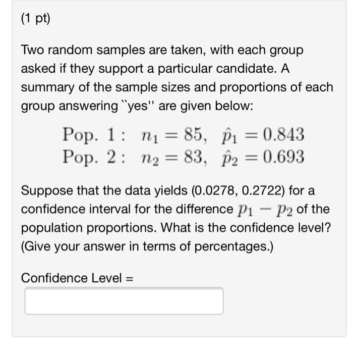 Solved Two random samples are taken, with each group asked | Chegg.com