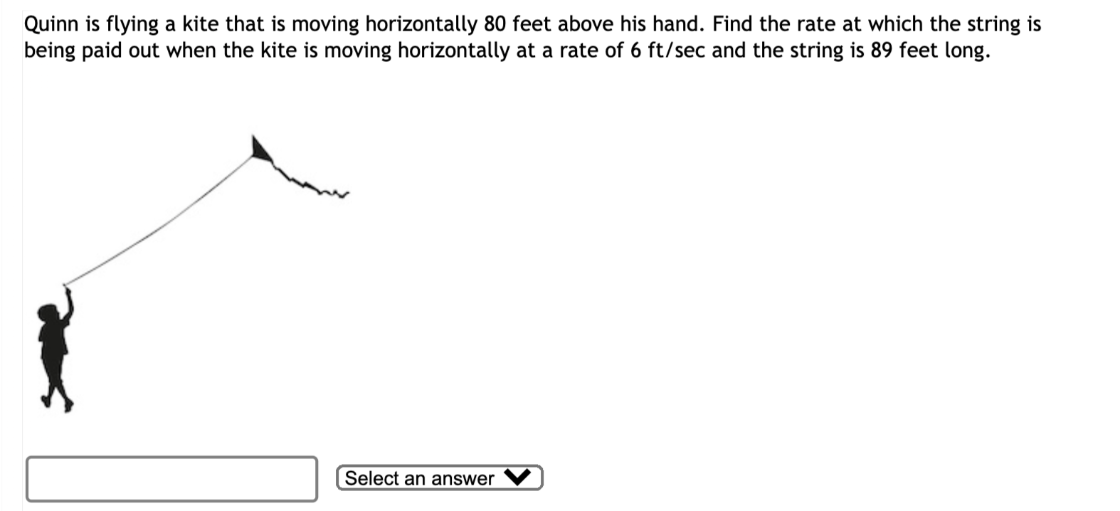 Solved Quinn is flying a kite that is moving horizontally 80 | Chegg.com