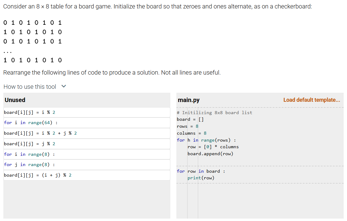 Solved Create a checkerboard in ﻿Python only using the | Chegg.com