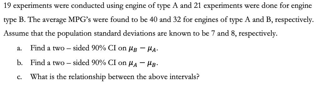 Solved Type B. The 19 Experiments Were Conducted Using | Chegg.com