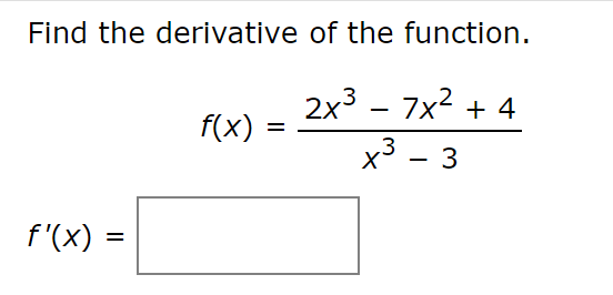 Solved Find the derivative of the function. | Chegg.com