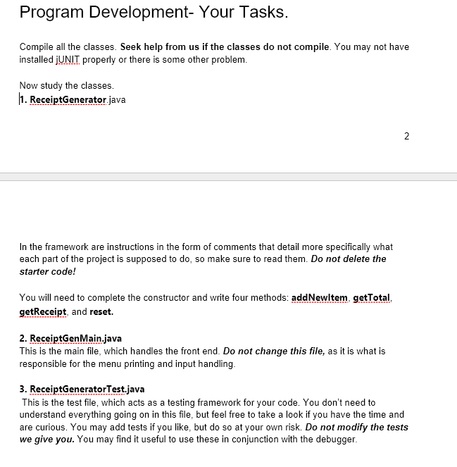 Solved Hello, so I have the code for ReceptGenerator as | Chegg.com