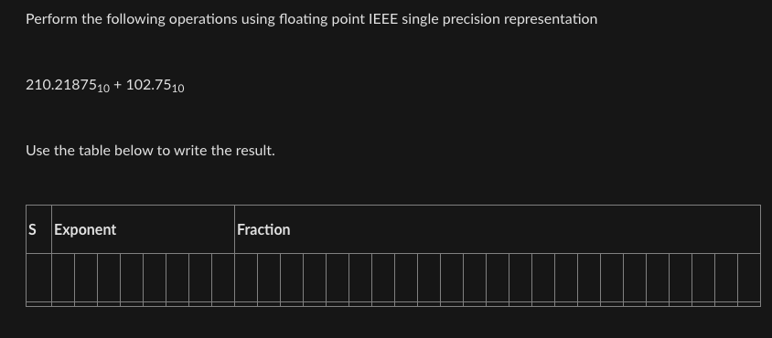 Solved Perform the following operations using floating point | Chegg.com