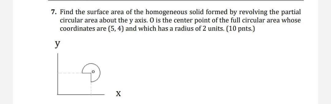 Solved 7. Find the surface area of the homogeneous solid | Chegg.com