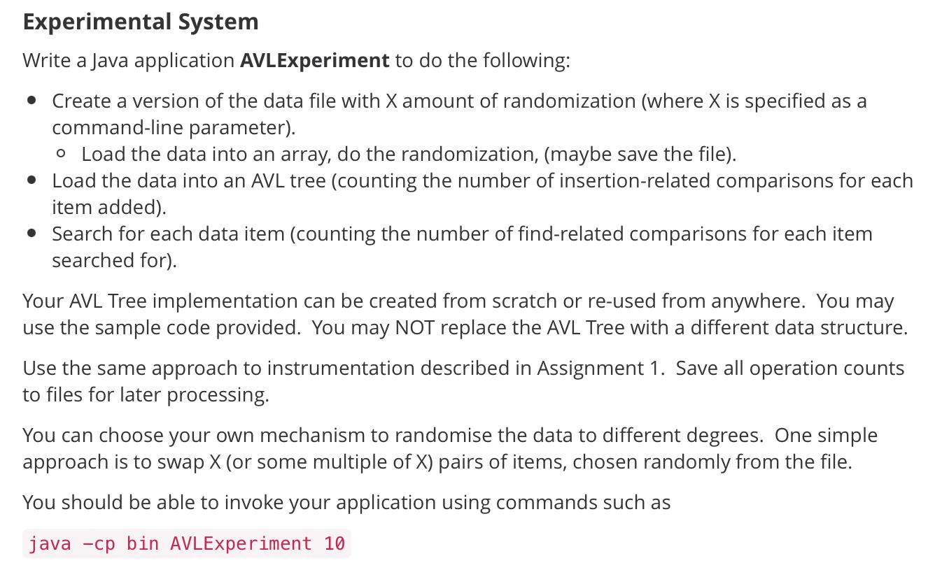 Experimental System Write a Java application | Chegg.com