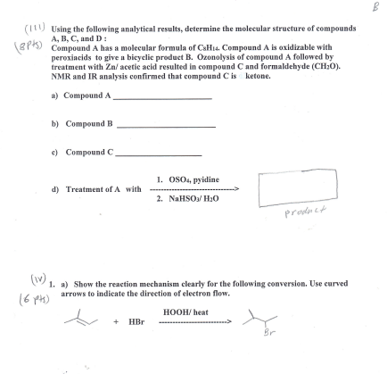 Solved B Complete the following reactions by putting the Chegg