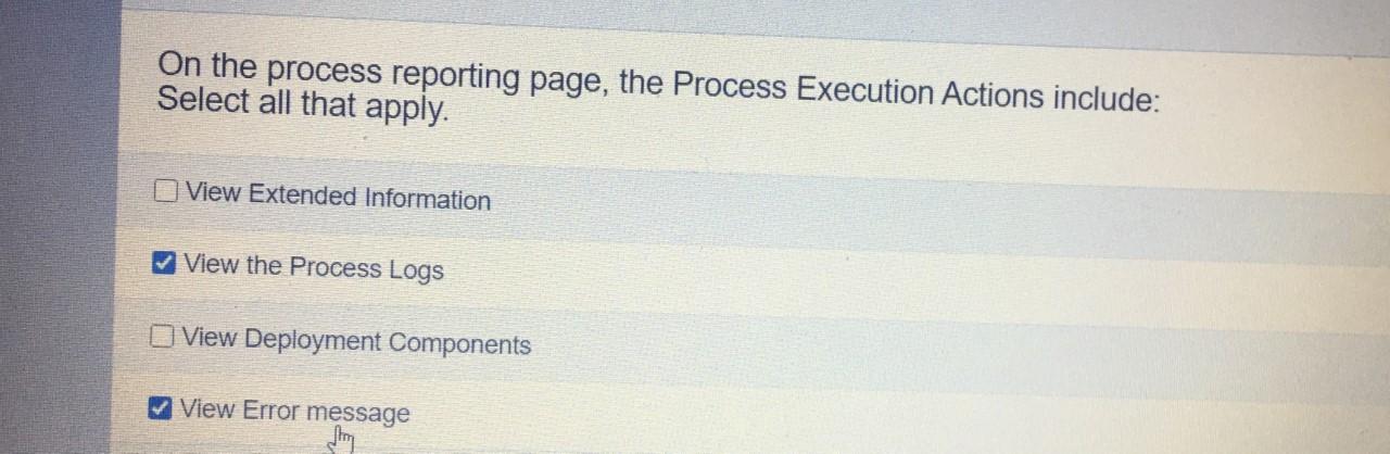 Solved On the process reporting page, the Process Execution | Chegg.com