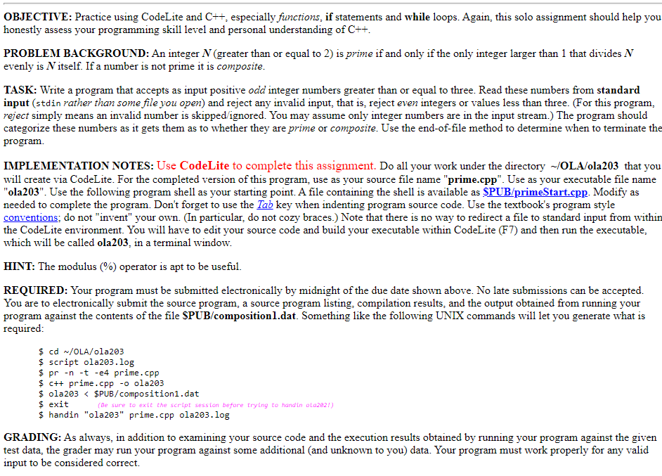 Solved OBJECTIVE: Practice using CodeLite and C++, | Chegg.com