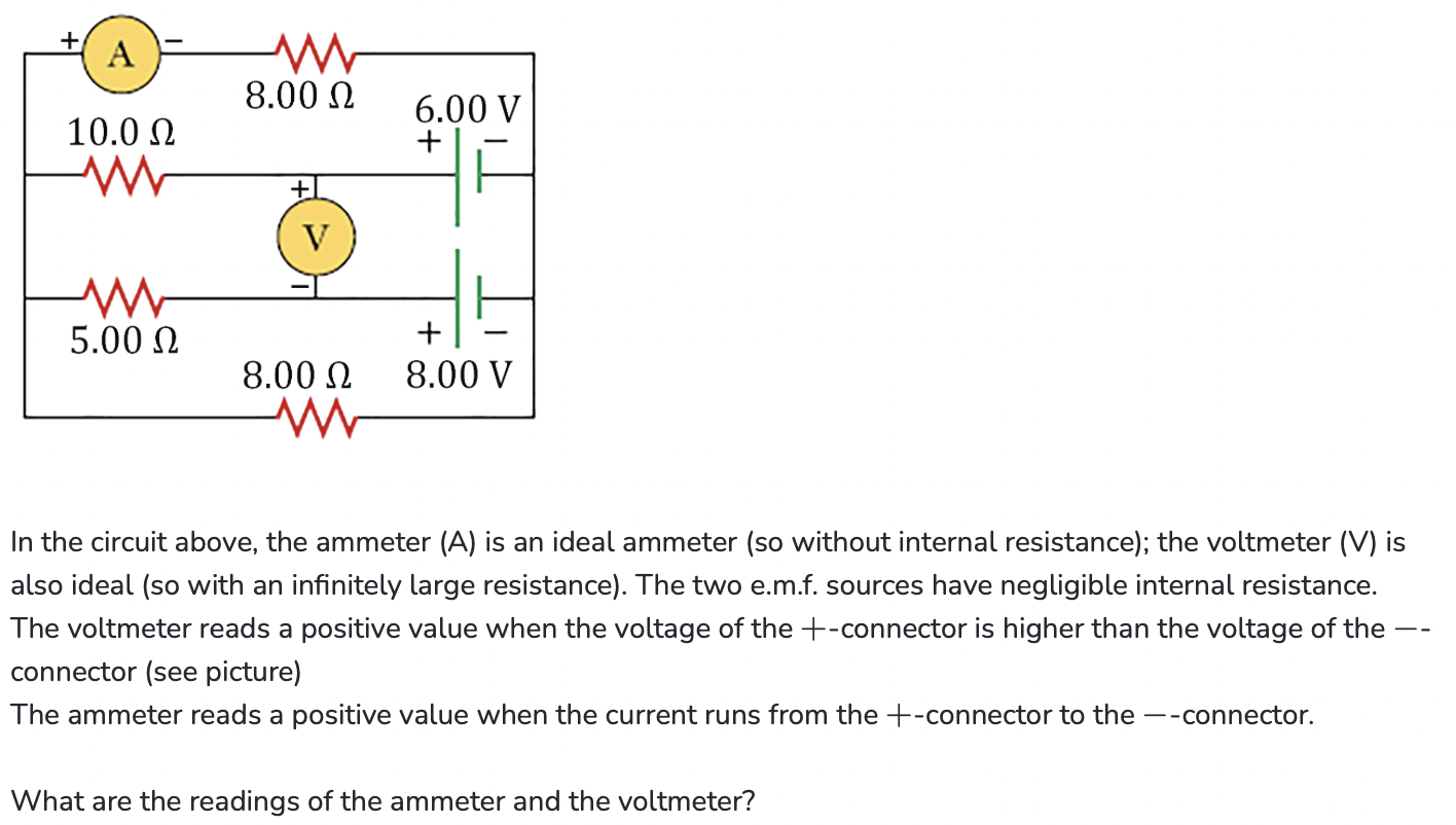 [Solved] In the circuit above, the ammeter ( ( mathrm{A}