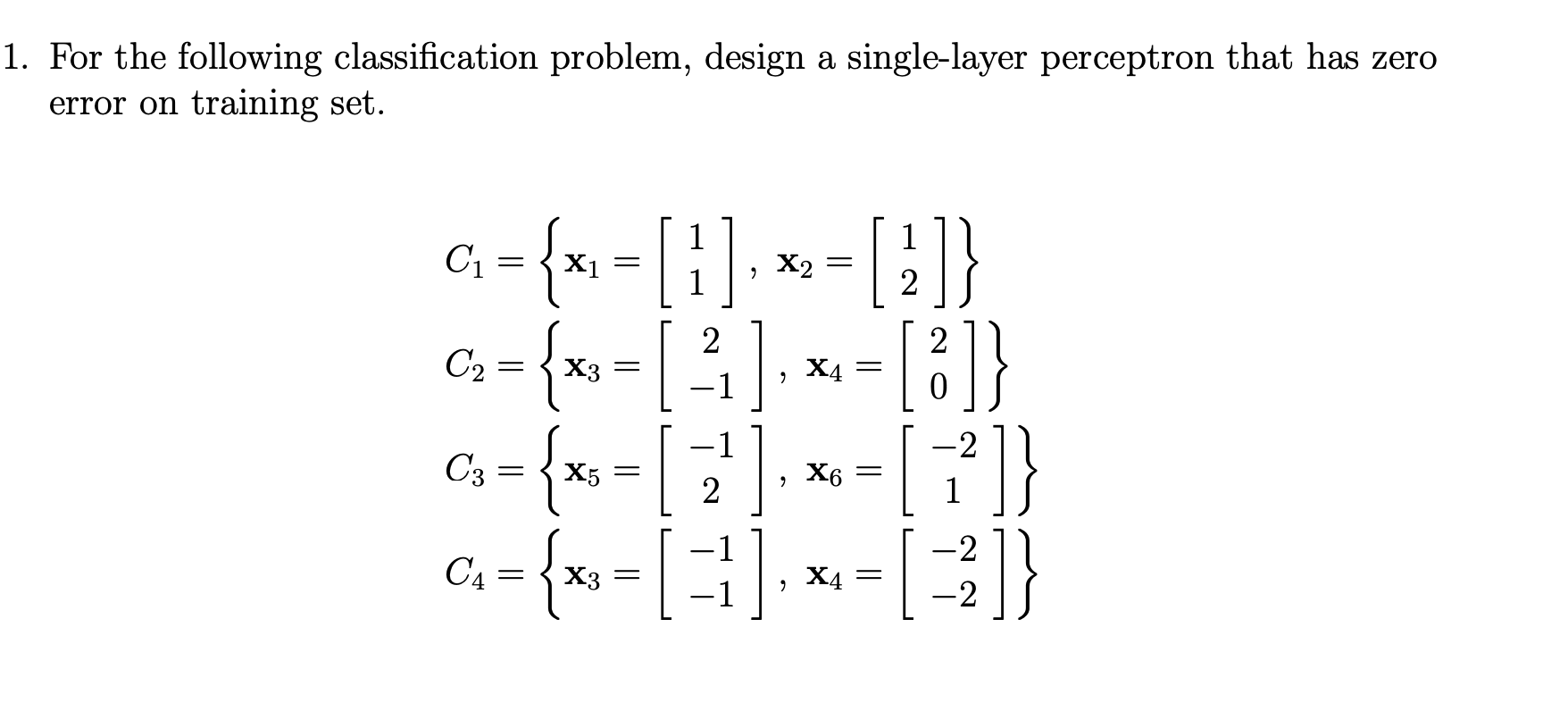 Solved For The Following Classification Problem, Design A | Chegg.com