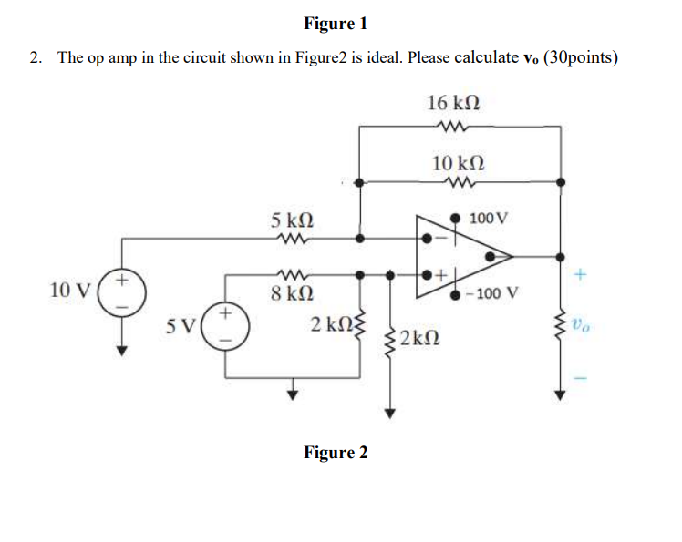 Solved 2. The op amp in the circuit shown in Figure 2 is | Chegg.com