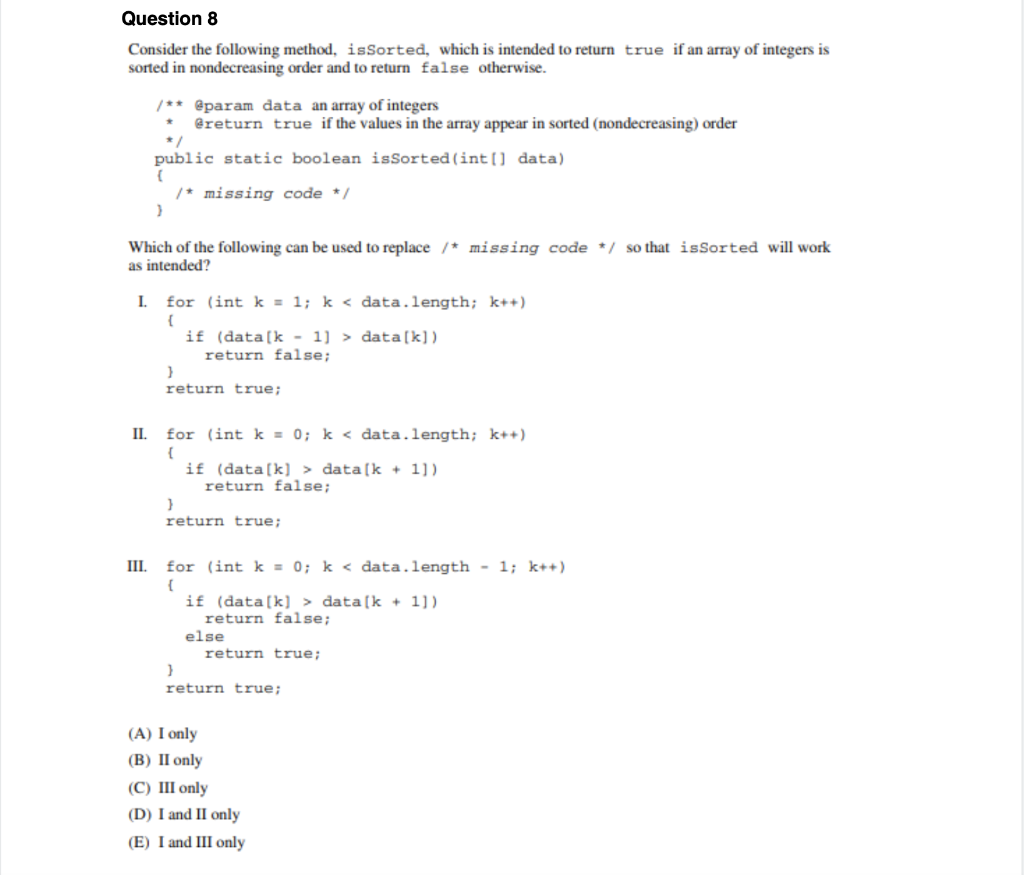Question 7 Consider the following interface and class | Chegg.com