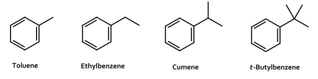 Solved Toluene Ethylbenzene Cumene t-Butylbenzene F5. Did | Chegg.com