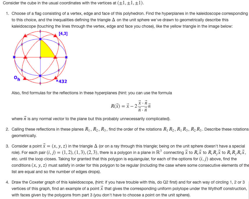 Consider the cube in the usual coordinates with the | Chegg.com