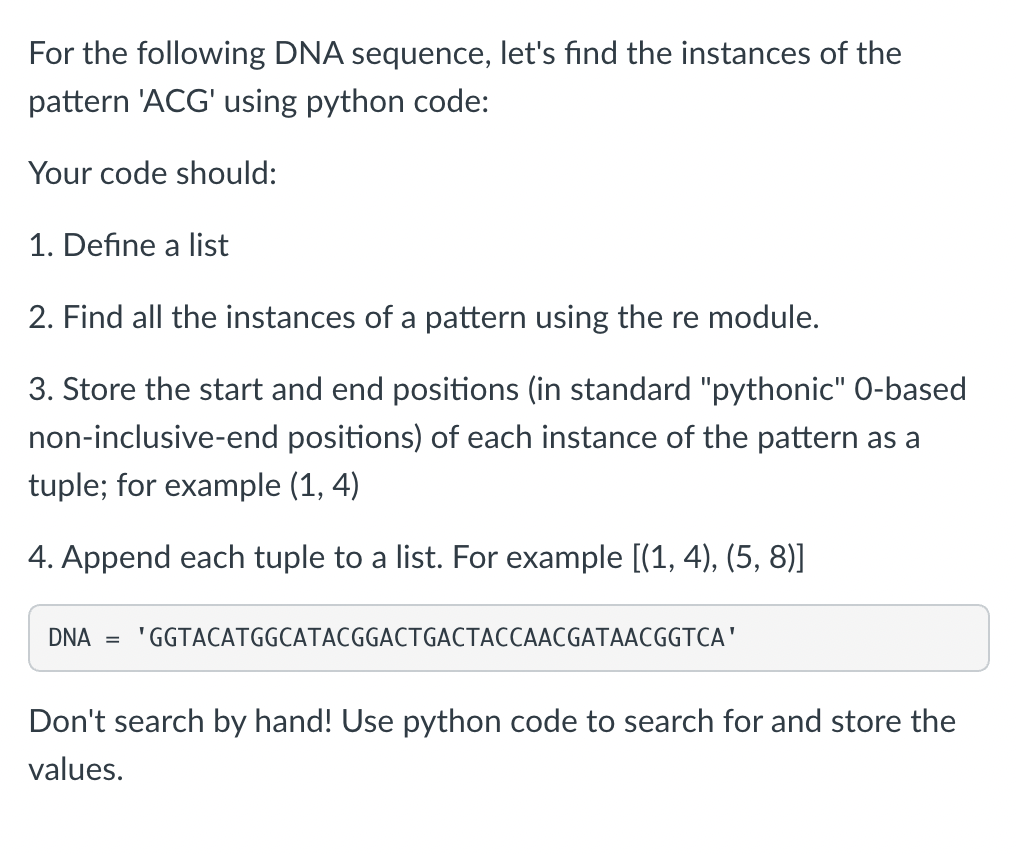 Solved For the following DNA sequence, let's find the | Chegg.com