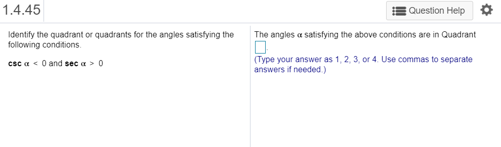 Solved 1 4 45 Question Help The Angles A Satisfying The A Chegg Com