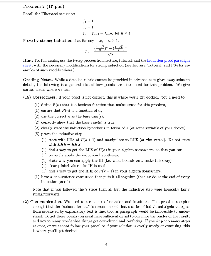 Solved Recall the Fibonacci sequence: f1=1f2=1fn=fn−1+fn−2, | Chegg.com