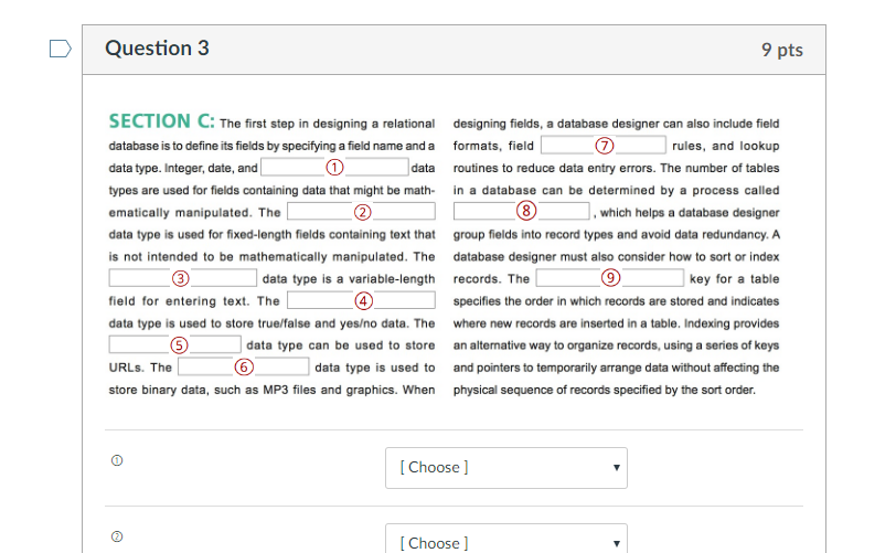 Solved DQuestion 3 9 pts SECTION C: The first step in | Chegg.com