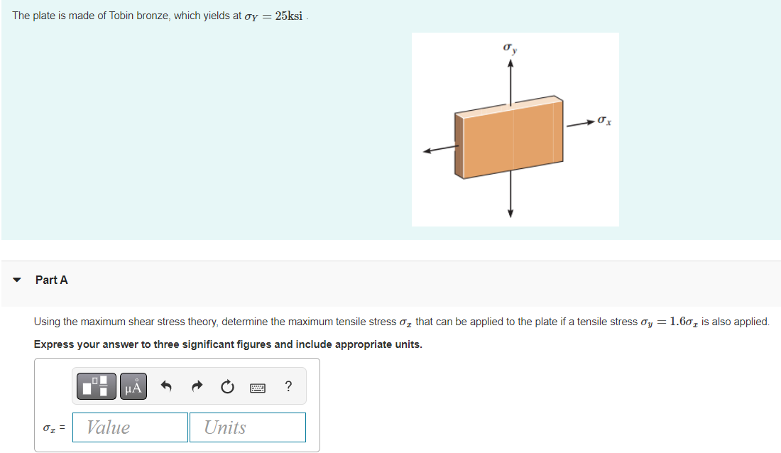 Solved The plate is made of Tobin bronze, which yields at