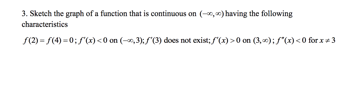 Solved 3. Sketch the graph of a function that is continuous | Chegg.com