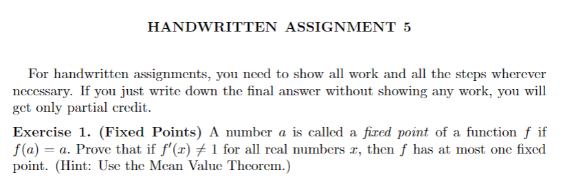 Solved HANDWRITTEN ASSIGNMENT 5 For handwritten assignments, | Chegg.com