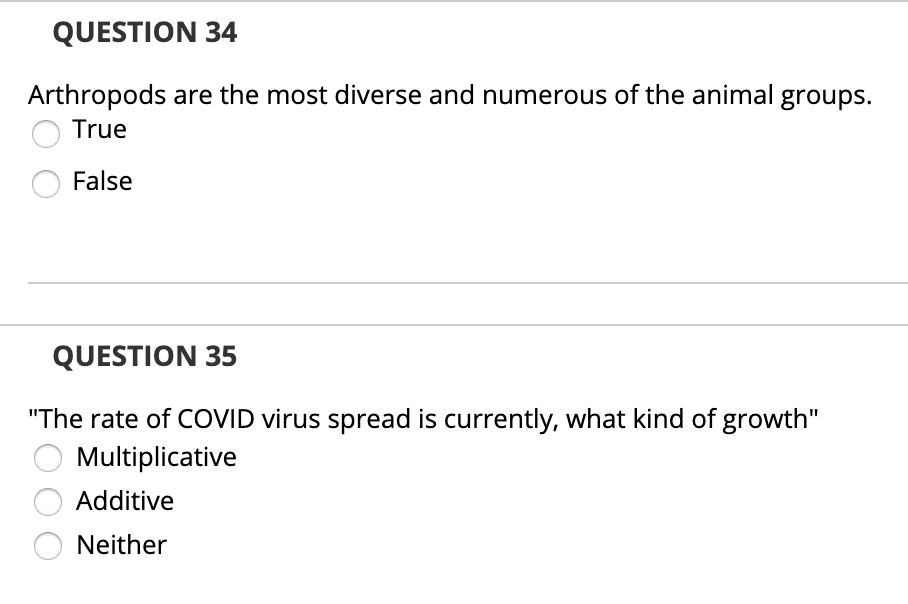 Solved QUESTION 34 Arthropods are the most diverse and