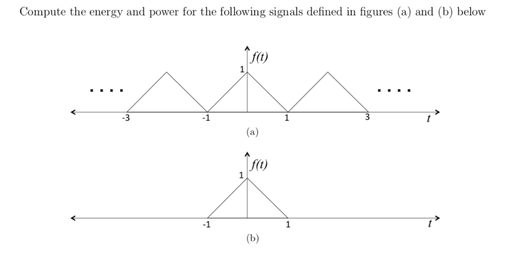 Solved Compute the energy and power for the following | Chegg.com