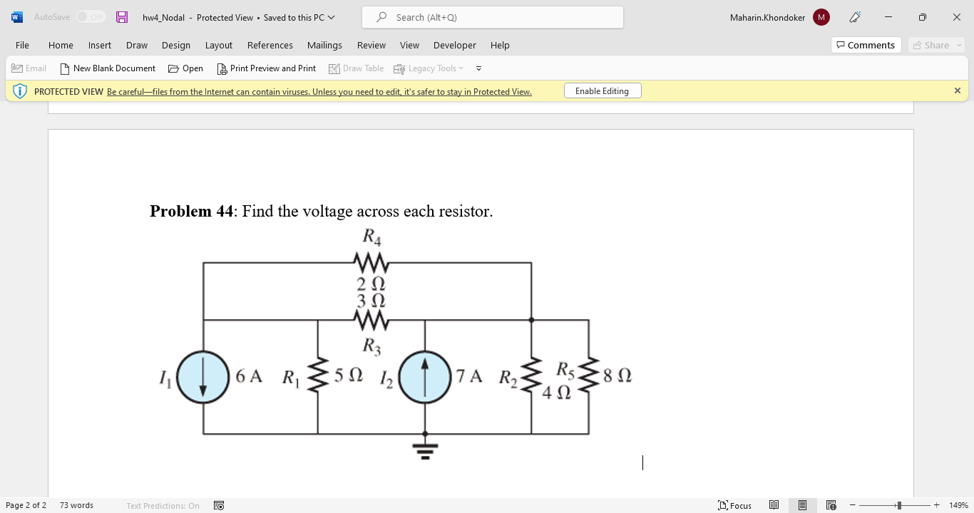 Solved Problem 44: Find The Voltage Across Each Resistor. | Chegg.com