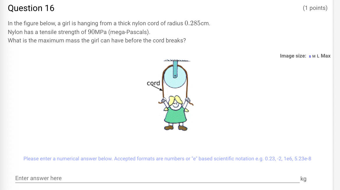 Solved Question 16 (1 points) In the figure below, a girl is | Chegg.com