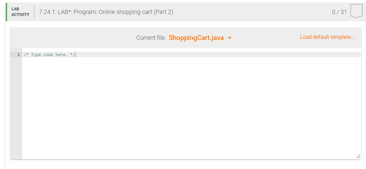 Solved 7.24 LAB* Program Online shopping cart (Part 2)