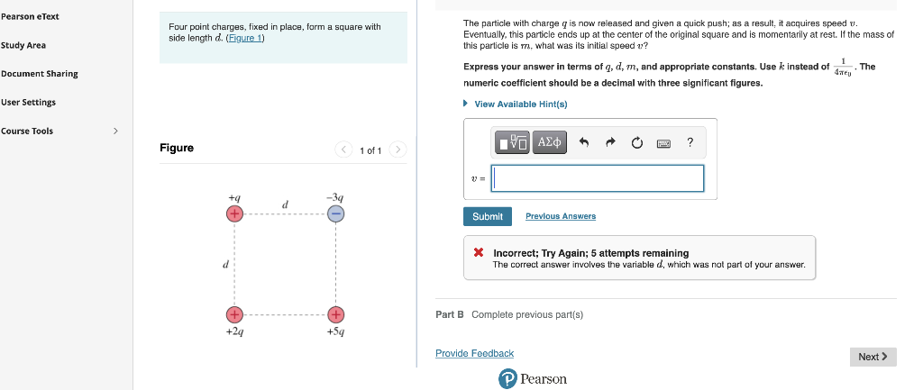 Solved Pearson EText Part B Complete Previous Part(s) | Chegg.com