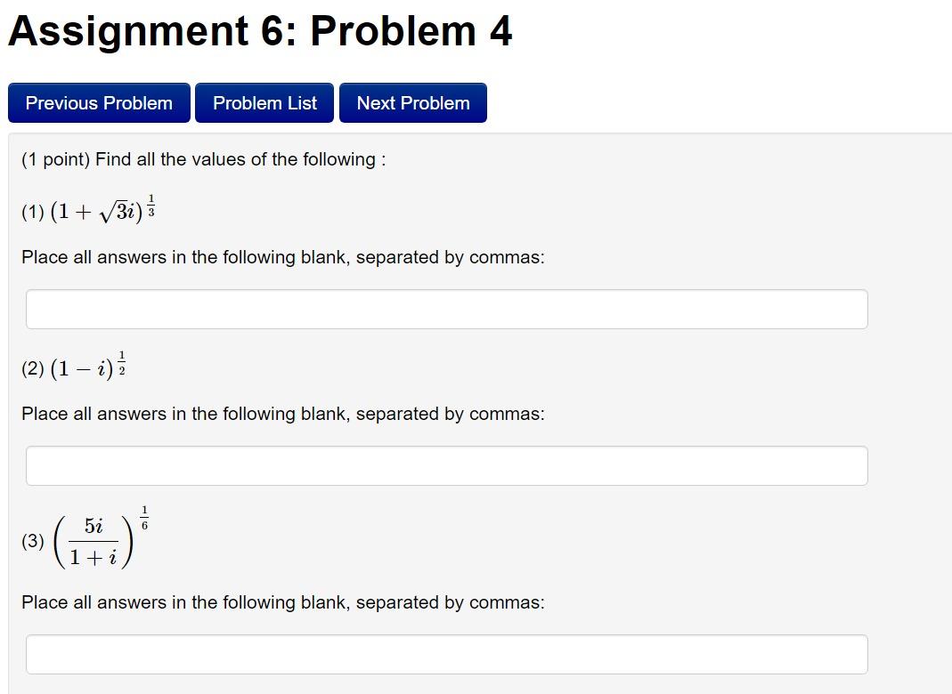 Solved Assignment 6: Problem 4 Previous Problem Problem List | Chegg.com