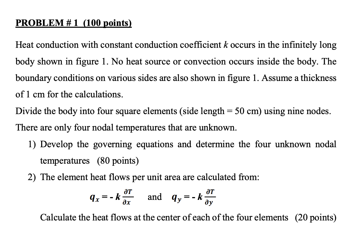 Solved PROBLEM #1 (100 points) Heat conduction with constant | Chegg.com