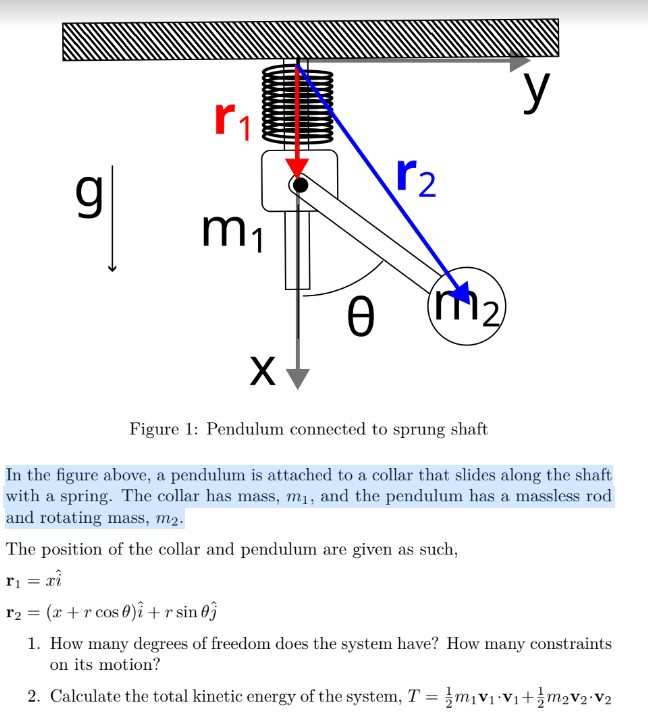 Solved How many degrees of freedom does the system have? How | Chegg.com