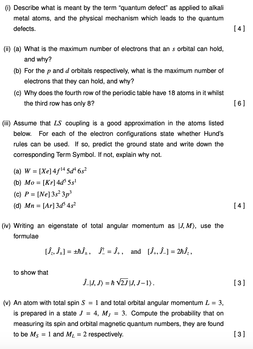 Solved I Describe What Is Meant By The Term Quantum De Chegg Com