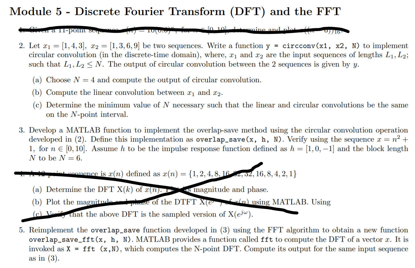 Solved Module 5 - Discrete Fourier Transform (DFT) and the | Chegg.com