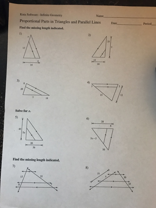 Solved Kuta Software- Infinite Geometry Proportional Parts | Chegg.com