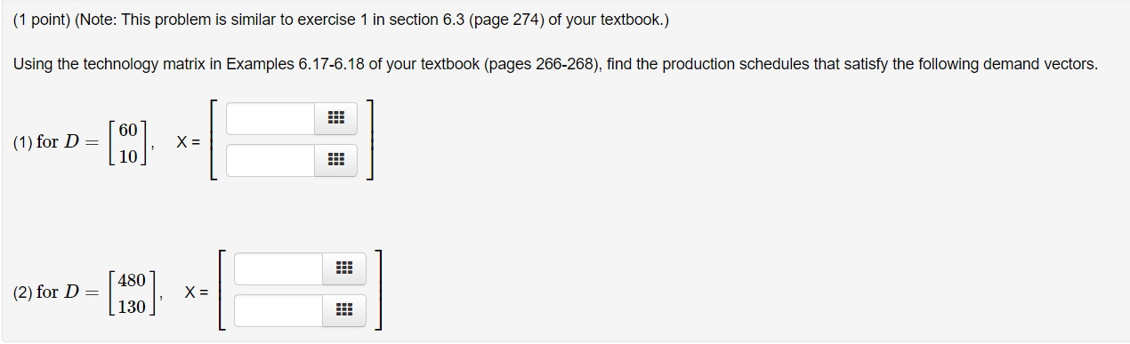Solved (1 point) (Note: This problem is similar to exercise | Chegg.com