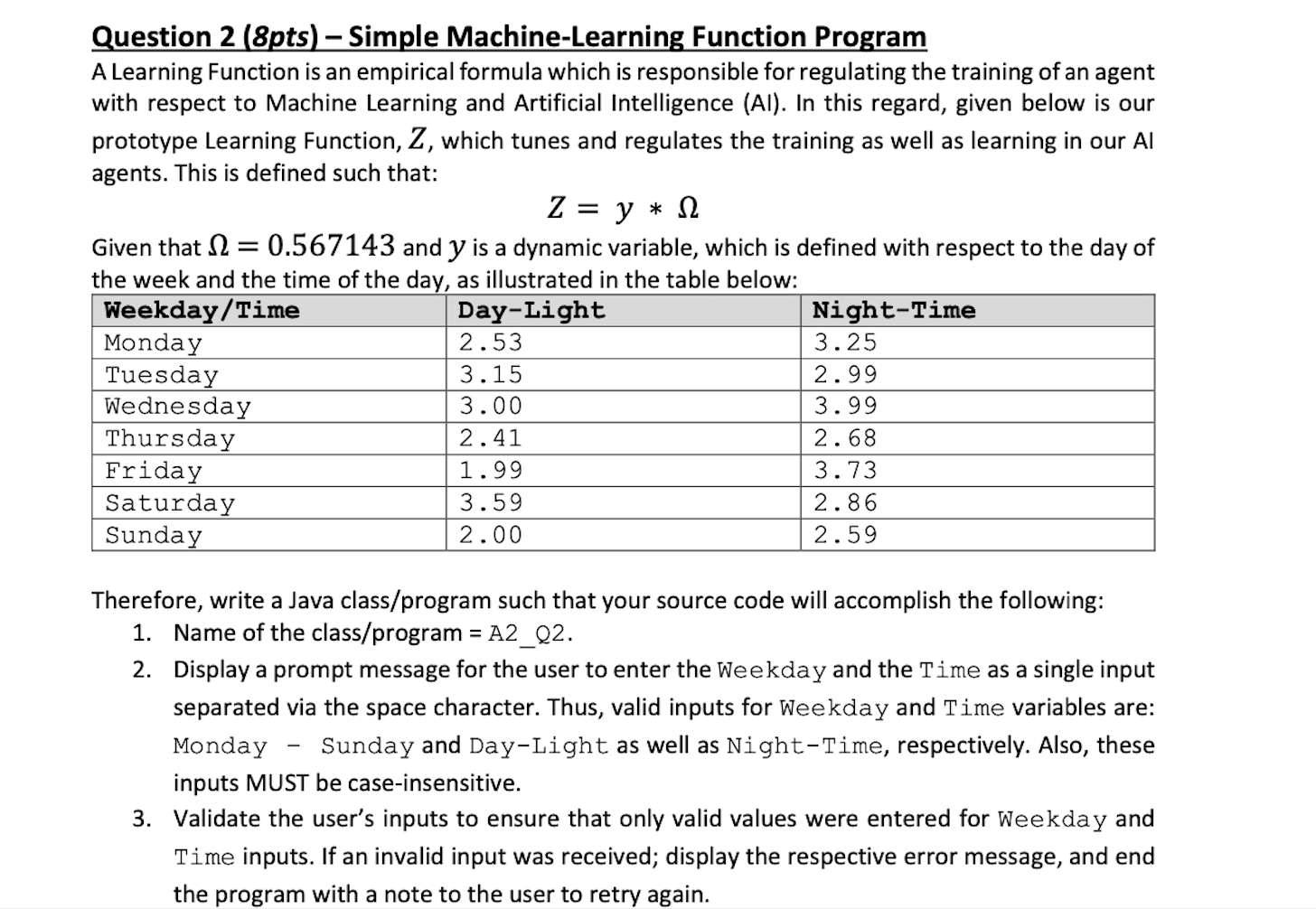 Solved = Question 2 (spts) – Simple Machine Learning | Chegg.com